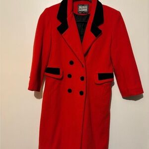Rothschild Red Trench Coat with Black Details